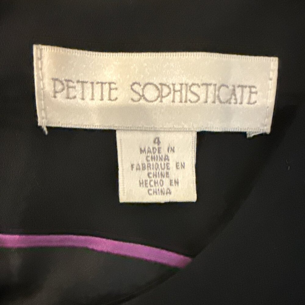 Petite Sophisticate Size 4P Black Sleeveless Round Neck Lined Sheath Dress - Picture 7 of 10